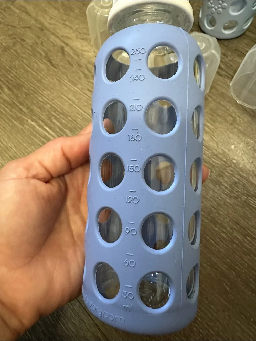 Silicone set Sleeve Glass Baby Bottle - Teal, Mint, Yellow, Gray, Blue - Picture 5 of 8